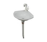 Évier triangulaire mural en plastique - Mini lavabo d'angle portable sans perçage, bol simple compact multifonction pour camping-car, camping-car et usage domestique
