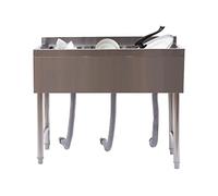 Évier Utilitaire à 3 Compartiments en Acier Inoxydable, certifié NSF, kit de cuve Utilitaire Commerciale, équipement de Cuisine Professionnel pour Restaurants, Cuisines, hôtels e