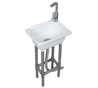 Évier utilitaire autonome à cuve unique de 38,1 x 28,9 cm avec trou de robinet de 3,2 cm, éviers en plastique pour la maison, le restaurant, le dortoir, le garage, la salle de bain, la buanderie