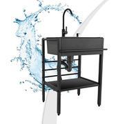 Évier utilitaire autonome avec égouttoir pour le camping en plein air, le linge et le garage