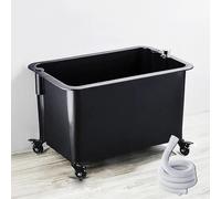 Évier utilitaire autonome avec tuyau de vidange et bouton, évier polyvalent pour salle de bain et extérieur, baignoire à linge roulante durable et bassin de nettoyage avec roues pour une mobilité