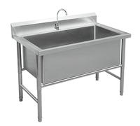 Évier utilitaire autonome en acier inoxydable de 119,4 cm - Station de lavage de cuisine commerciale à compartiment unique pour restaurants et préparation des aliments Design de qualité industrielle