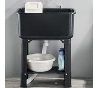 Évier Utilitaire Autoportant, Évier De Nettoyage, Évier De Nettoyage De Sols Avec Cuve Profonde, Évier De Nettoyage Robuste, Station De Lavage Autoportante, Pour Jardin,Without Faucet-40*46.5cm