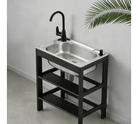 Évier Utilitaire Autoportant, Évier De Restaurant Commercial En Acier Inoxydable, Avec Accessoires, 48x35x75cm, 58x43x75cm, For Restaurant, Garage, Extérieur(48x35x75cm)