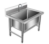 Évier Utilitaire De Qualité Commerciale For Balais À Franges,Évier Sur Pied À Grande Capacité Et À Cuve Profonde,Bac De Drainage Multifonctionnel Balais À Franges Et Linge(31.5x23.6in)