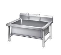 Évier Utilitaire en Acier Inoxydable avec Robinet, évier à balais/bac à Franges sur Pied avec bonde - Bassin de Service pour balais à Franges autoportant pour Cuisines commerciales, restaura