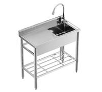 Évier utilitaire en acier inoxydable, évier sur pied simple avec tuyau d'eau froide et chaude, éviers utilitaires de cuisine commerciaux pour buanderie, salle de bain, cuisine, intérieur et extérieur