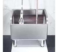 Évier utilitaire en acier inoxydable pour le nettoyage des sols, avec crépine d'évacuation, idéal pour les restaurants et les garages. Dimensions : 60 x 41 x 55 cm. Couleur : argent. Durable