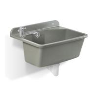 Évier utilitaire gris Gospo Ferro avec robinet pivotant, montage inclus