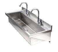 Évier utilitaire mural en acier inoxydable avec robinet - Cuisine commerciale en plein air pour lavage des mains et évier utilitaire pour une utilisation intensive