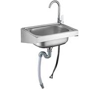Évier utilitaire mural en acier inoxydable avec robinet - Lavabo de lavage des mains certifié NSF pour un usage commercial et domestique