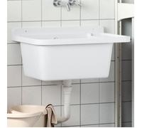 vidaXL Évier utilitaire pour montage murale 60x40x28 cm blanc résine