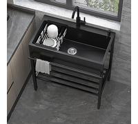 Évier Utilitaire sur Pied, éviers de Cuisine à Une cuve, éviers de buanderie et de pièce Utilitaire, évier sur Pied en Acier Inoxydable, éviers Portables avec Robinet, év