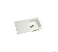 Geberit Évier encastrable Vallauris – 1 cuve 1 égouttoir – Céramique Blanc Rectangulaire