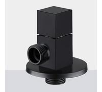 évier vanne d'arrêt 1/2 noir laiton mural carré balcon salle de bain raccordement conduite d'eau, Chrome B(Black B)