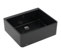 Évier Villeroy & Boch à une cuve 636001R7 avec bonde, ouverture manuelle, noir pur