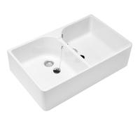 Evier - VILLEROY & BOCH - Timbre d'office 79 - 5 x 50 - Céramique - deux bacs - blanc