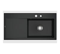 Villeroy und Boch Subway Évier Style 60 336102S5 à droite, avec garniture de vidage , commande excentrique, 1000 x 510 mm, ébène