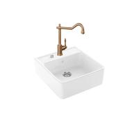Evier VILLEROY ET BOCH Timbre d'office Tradition 1 bac vidage auto + Robinet de cuisine Avia 2.0 Bronze