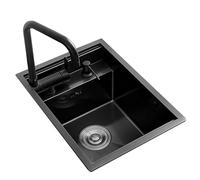 Éviers de cuisine Évier Invisible En Acier Inoxydable, Avec Couvercle Vidange De Robinet Pliable Bars Camping-car Petite Cuisine Bassin Dissimulé Intégré Commodité Du Comptoir Lavage Des Légumes(30*45