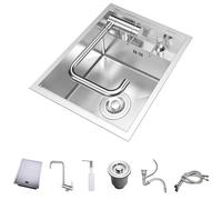 Éviers De Cuisine Silver Bar avec Accessoires Vasque en Acier Inoxydable avec Couvercle(Silver,35 * 45cm)