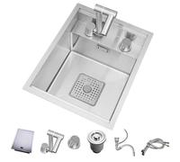 Éviers De Cuisine Silver Bar avec Accessoires Vasque en Acier Inoxydable avec Couvercle(Silver1,30 * 45cm)