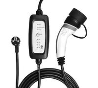 EVIEUN EV Charger Type 2 7 Mètres Portable Ev Chargeur,Home EVSE Chargeur Voiture Electrique Rapide 11 Courant Commutable(6-16A) 2 PIN EV Chargeur Station 3.6KW/19.86ft