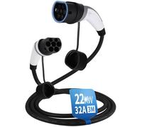 EVIEUN Type 2 EV Charging Cable for Electric Car and Hybrid Rechargeable Type 2 to Type 2 32A 22KW 3 Phase 3 Metres Compat