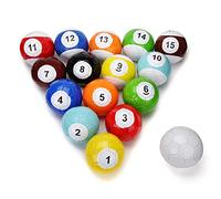 EviKoo Ballon de Billard Ensemble Complet de Ballons de Football 16 Pièces Snookball Ballon de Football Snookball, 16 Pièces par Lot,7.1inch