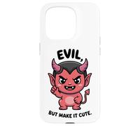 Evil But Make It Cute - Playful Devil Cartoon Art Coque pour iPhone 15 Pro