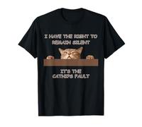 Evil Cat I Have The Right to Remain Silent for Cat Lovers T-Shirt