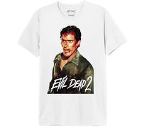 Evil Dead 2 « Blood Head » MEEDEADTS004 T-Shirt Homme, Blanc, Taille M