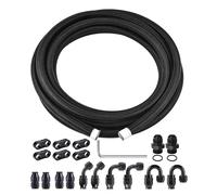 EVIL ENERGY Trousse de canalisation de carburant 8AN PTFE, kit de tuyau de carburant tressé en nylon AN8 E85 6,1 m Noir