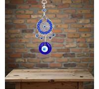 Evil Eye Decor - Protective Wall Hanging, Nazar Ornament, Blue Eye Home Charm, Rhinestone Decorative Charm | Evil Eyes Decoration for Office Car Living Room Bedroom Door