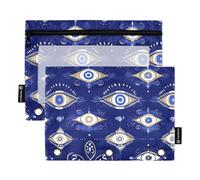 Evil Eye Magic Blue 1_3 anneaux classeur poches sac de rangement pour classeur 3 anneaux avec trous pour classeur pour étudiants