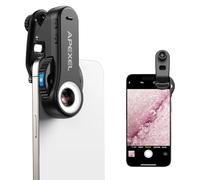 Evil Eye Microscope pour téléphone Portable 3 en 1, Microscope téléphonique 40X/80X/120X avec CPL,Aucune app requise,léger et Compact,lumière LED/UV et Clip Universel pour Android/iPhone