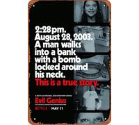 Evil Genius: The True Story of America's Most Diabolical Bank Heist - Plaque en métal - 20,3 x 30,5 cm - Décoration murale rétro vintage