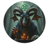 Evil Moutons Puzzle Rond 1000 Pièces Animauxs Das Tier Wild Animauxs Beast Enfants Bricolage Ludique Activité Différente 1000pcs (67.5x67.5cm)