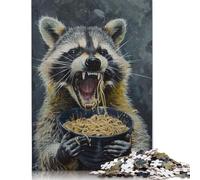 Evil Raccoon Eating Food Puzzle 1000 Pièces Educa Jouet en Bois Jeu D'Intelligence Décoration Intérieure Jeu Éducatif Challenge Toy Adultes Et Enfants À Partir De 14 Ans 1000pcs (75x50cm)