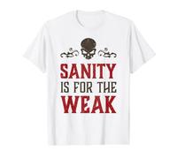 Evil Skull Sanity est pour Le Faible démon de l'enfer T-Shirt Graphique avec Valeur, Homme, Blanc, S