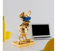 Evila Originals, Souris-1, figurine décorative, or, 100 % POLYESTER, 18 x 32 x 12 cm