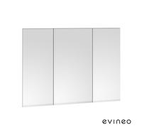 evineo ineo | ineo PRO Set de façade avec miroir pour armoire de toilette avec 3 portes, BL000068,