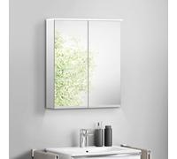 evineo ineo PRO Armoire de toilette l : 60 H : 71 P : 18 cm, avec éclairage de lavabo, 2 portes, BEA048MI,
