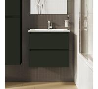 evineo ineo2 Meuble bas l: 60 cm, 2 tiroirs, avec poignée encastrée, pour plan vasque evineo ineo2,, BE0700GR,