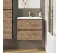 evineo ineo2 Meuble bas l: 60 cm, 2 tiroirs, avec poignée encastrée, pour plan vasque evineo ineo2,, BE0700OP,