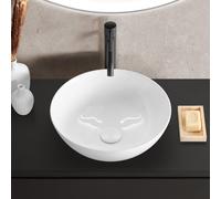 evineo ineo3 Vasque à poser Ø 41,5 H: 15,5 cm, surface facile à entretenir, BE0930WH,