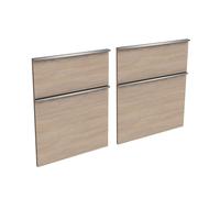 evineo ineo4 Façades de tiroirs de meuble bas 120 cm, pour système de tiroirs Hettich, 4 tiroirs, pour poignées baguettes, BL000387,