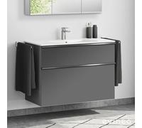 evineo ineo4 Meuble bas l: 101 cm, 2 tiroirs, avec poignée, pour vasque Duravit ME by Starck,, BE0267AN,