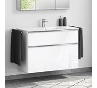 evineo ineo4 Meuble bas l: 101 cm, 2 tiroirs, avec poignée, pour vasque Duravit ME by Starck,, BE0267WH,