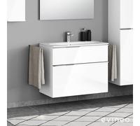 evineo ineo4 Meuble sous-vasque l : 89 cm, 2 tiroirs, avec poignée, pour vasque Acanto Slim de Geberit,, BE0228WH,